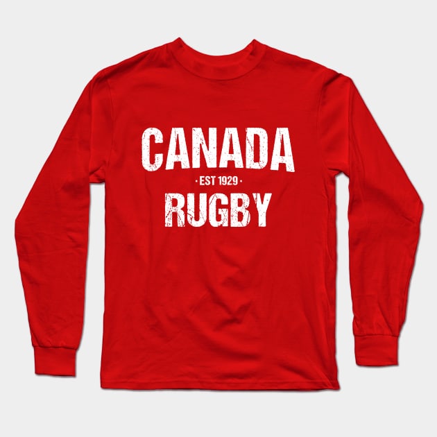 Canada Rugby Union (Les Rouges) Long Sleeve T-Shirt by stariconsrugby